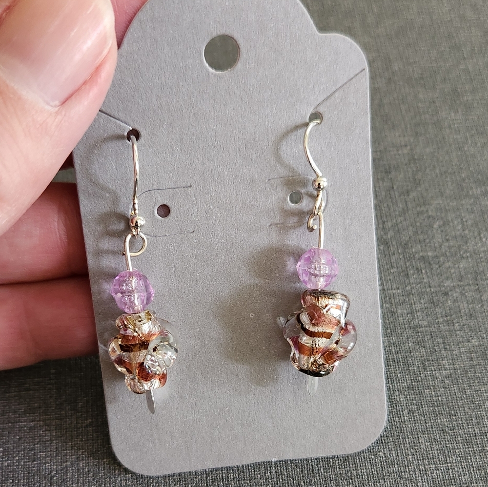 Dichroic Art Glass Earrings For Pierced Ears